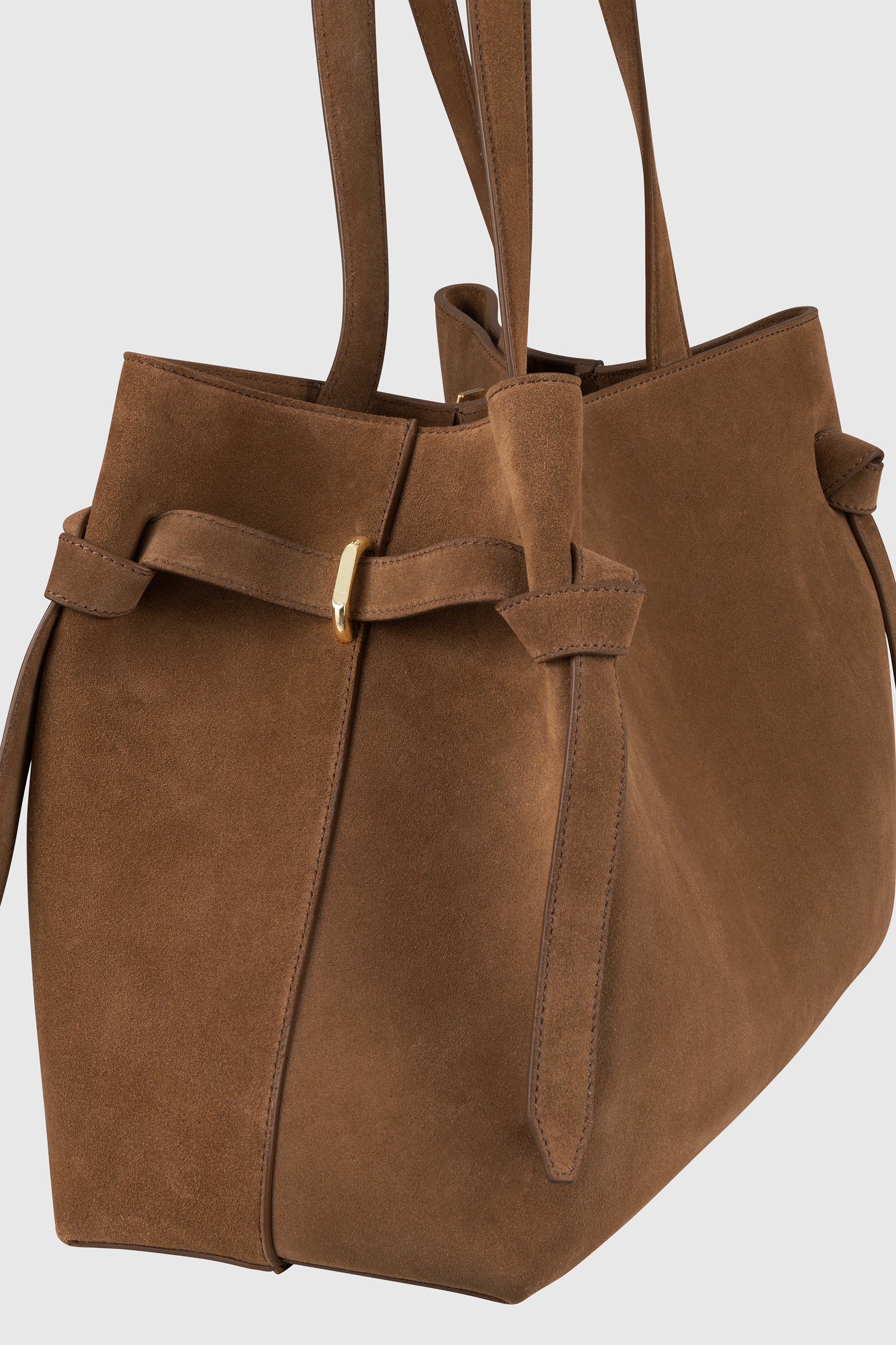 YUZEFI  GYOZA TOTE - COGNAC SUEDE