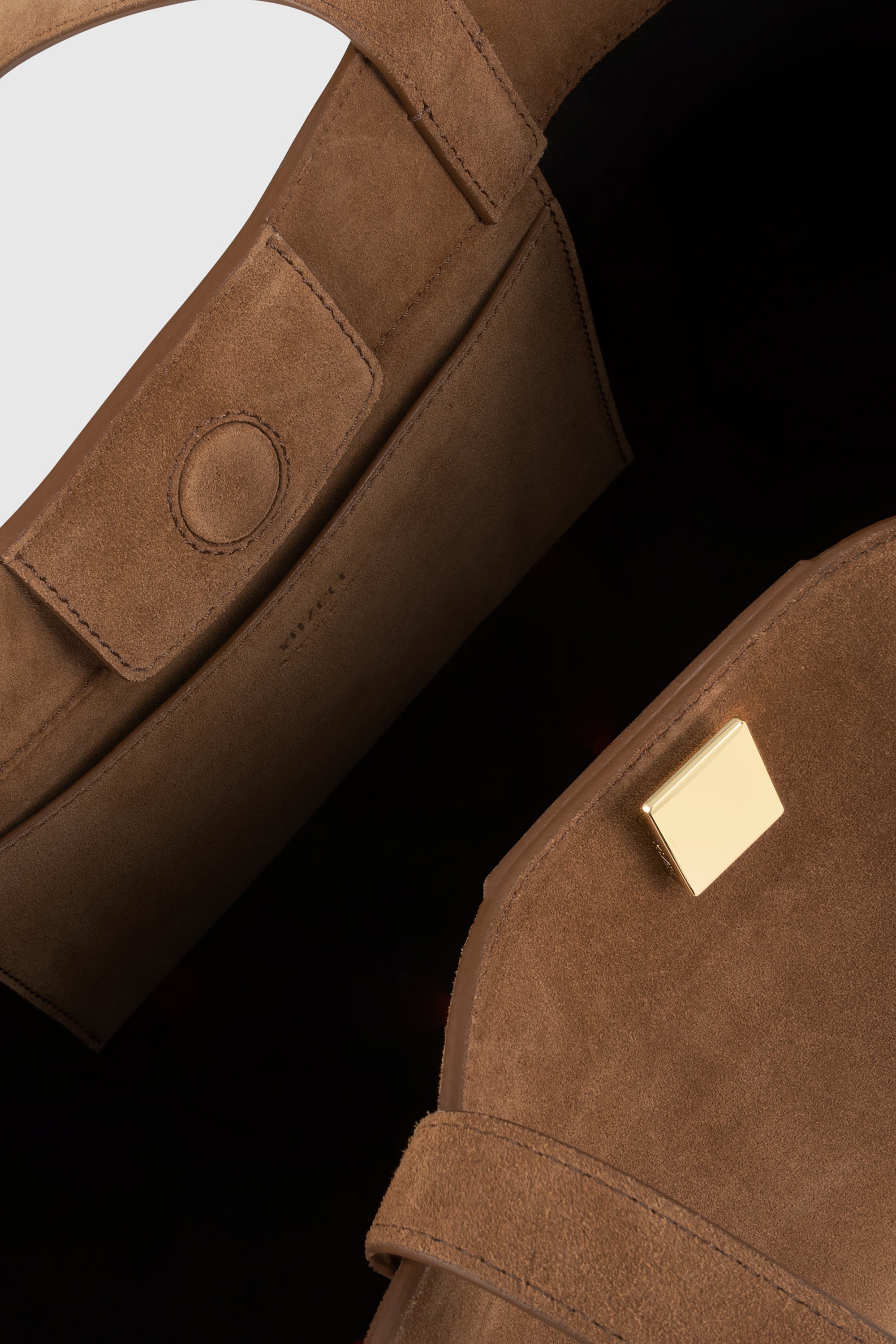 YUZEFI  GYOZA TOTE - COGNAC SUEDE