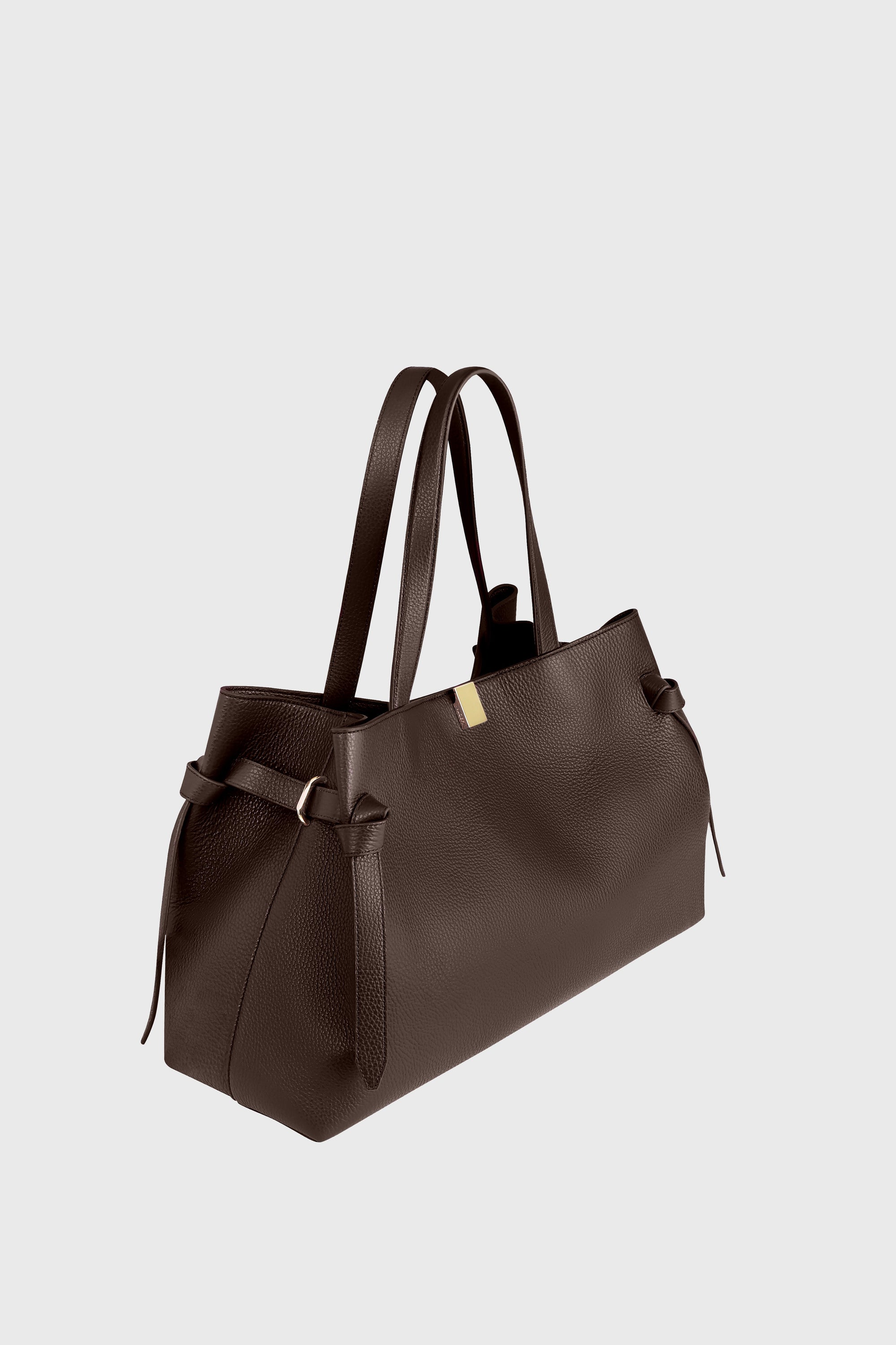 YUZEFI GYOZA TOTE - ESPRESSO PEBBLE GRAINED LEATHER