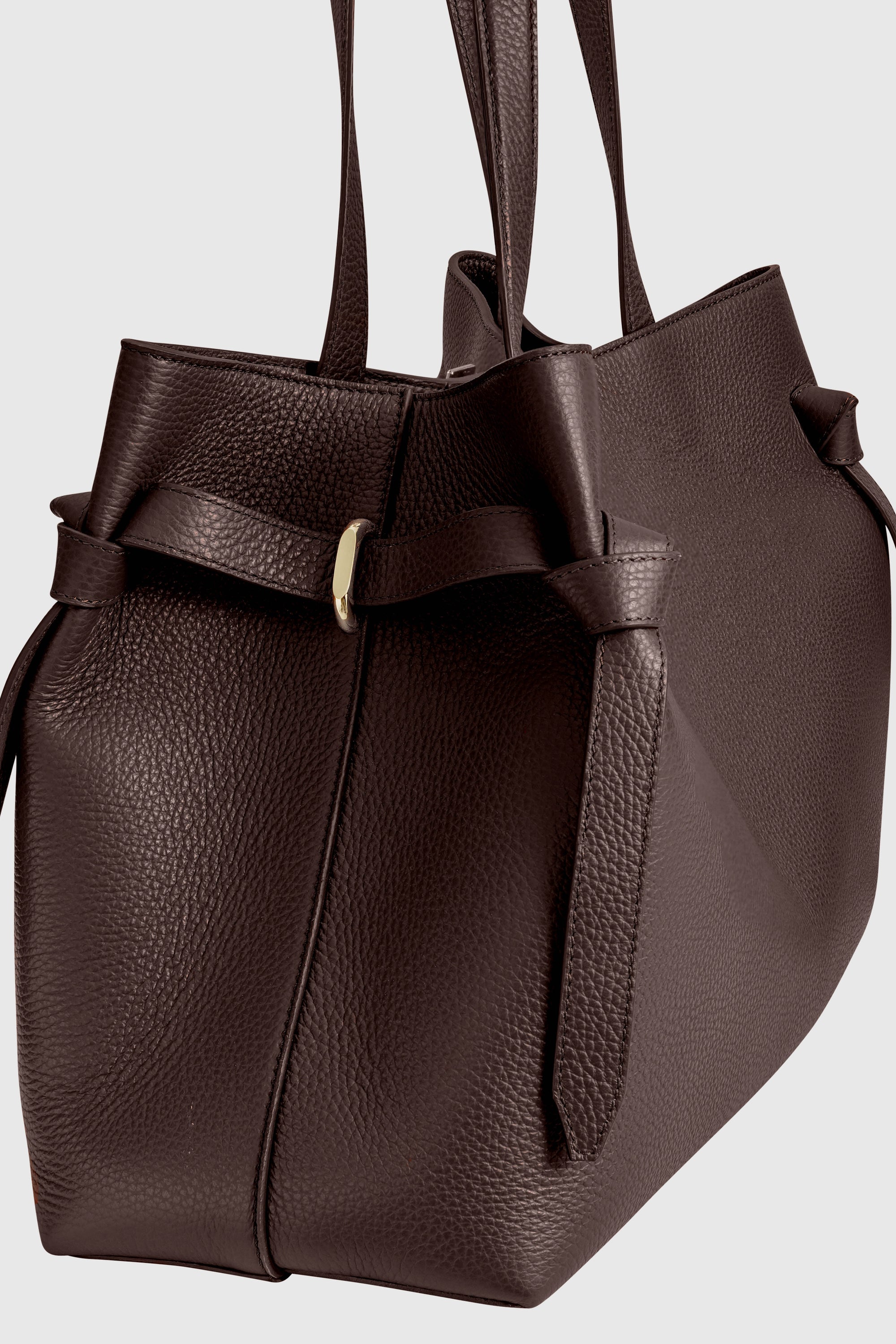 YUZEFI GYOZA TOTE - ESPRESSO PEBBLE GRAINED LEATHER