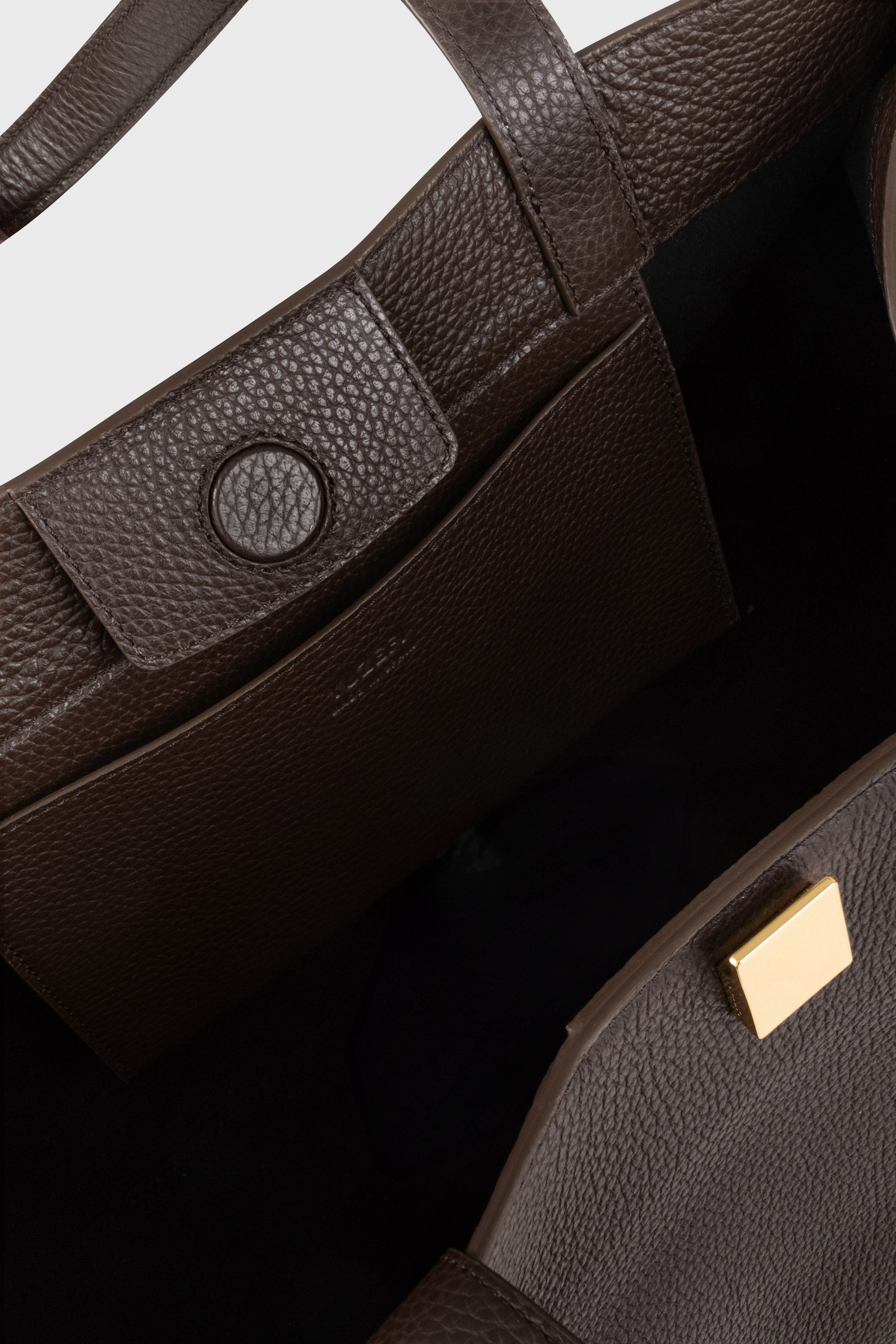 YUZEFI GYOZA TOTE - ESPRESSO PEBBLE GRAINED LEATHER