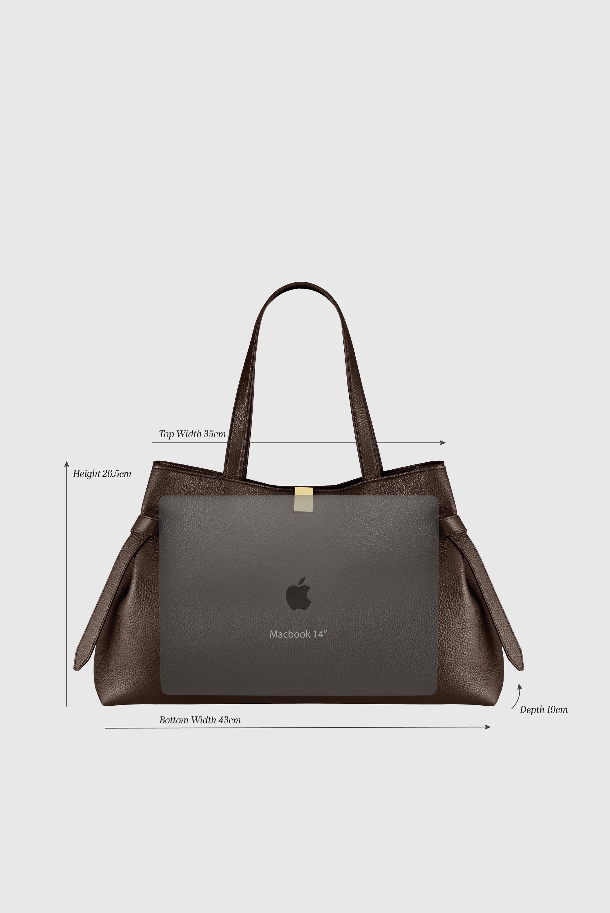 YUZEFI GYOZA TOTE - ESPRESSO PEBBLE GRAINED LEATHER