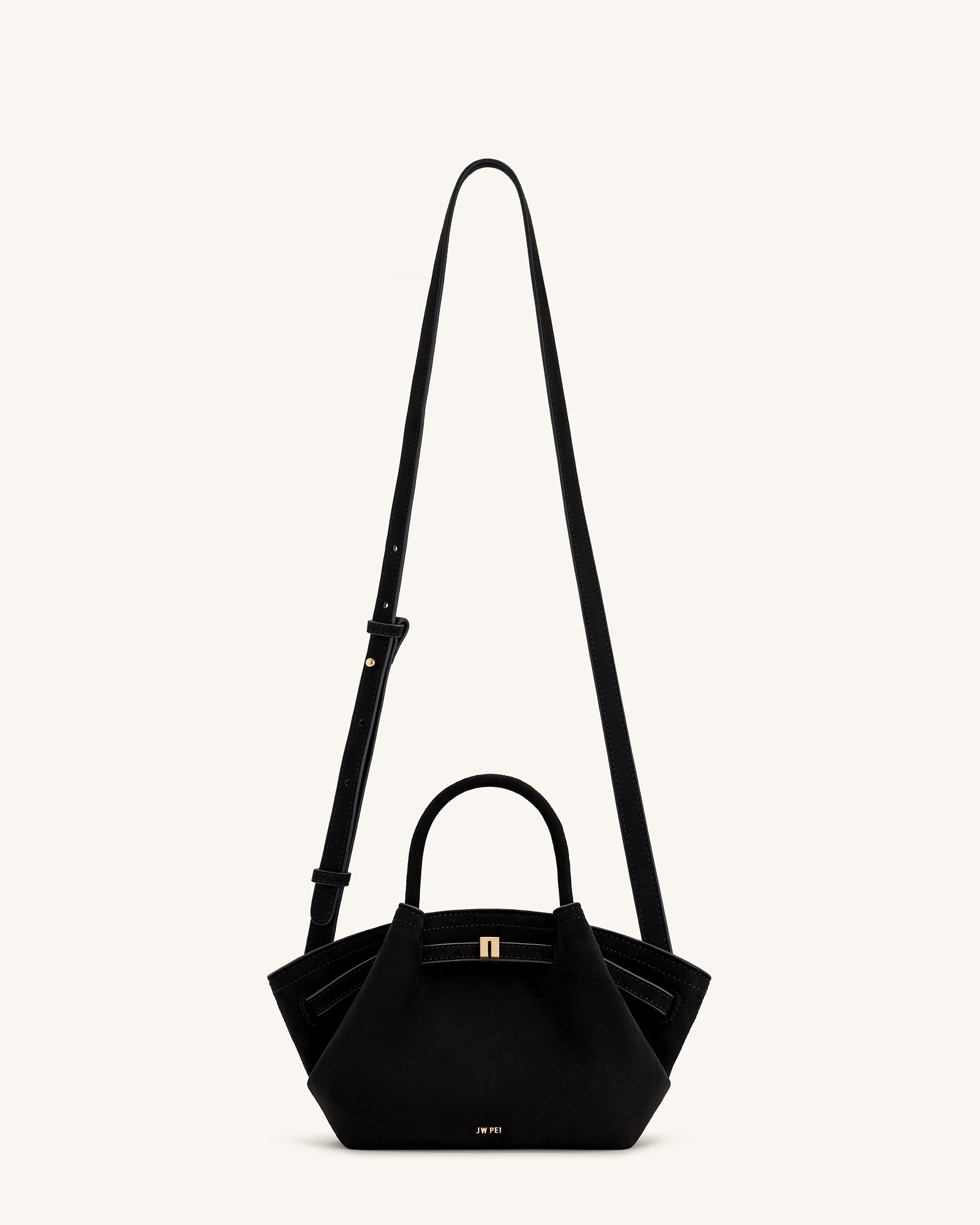 JW PEI Hana Mini Faux Suede Tote Bag - Black