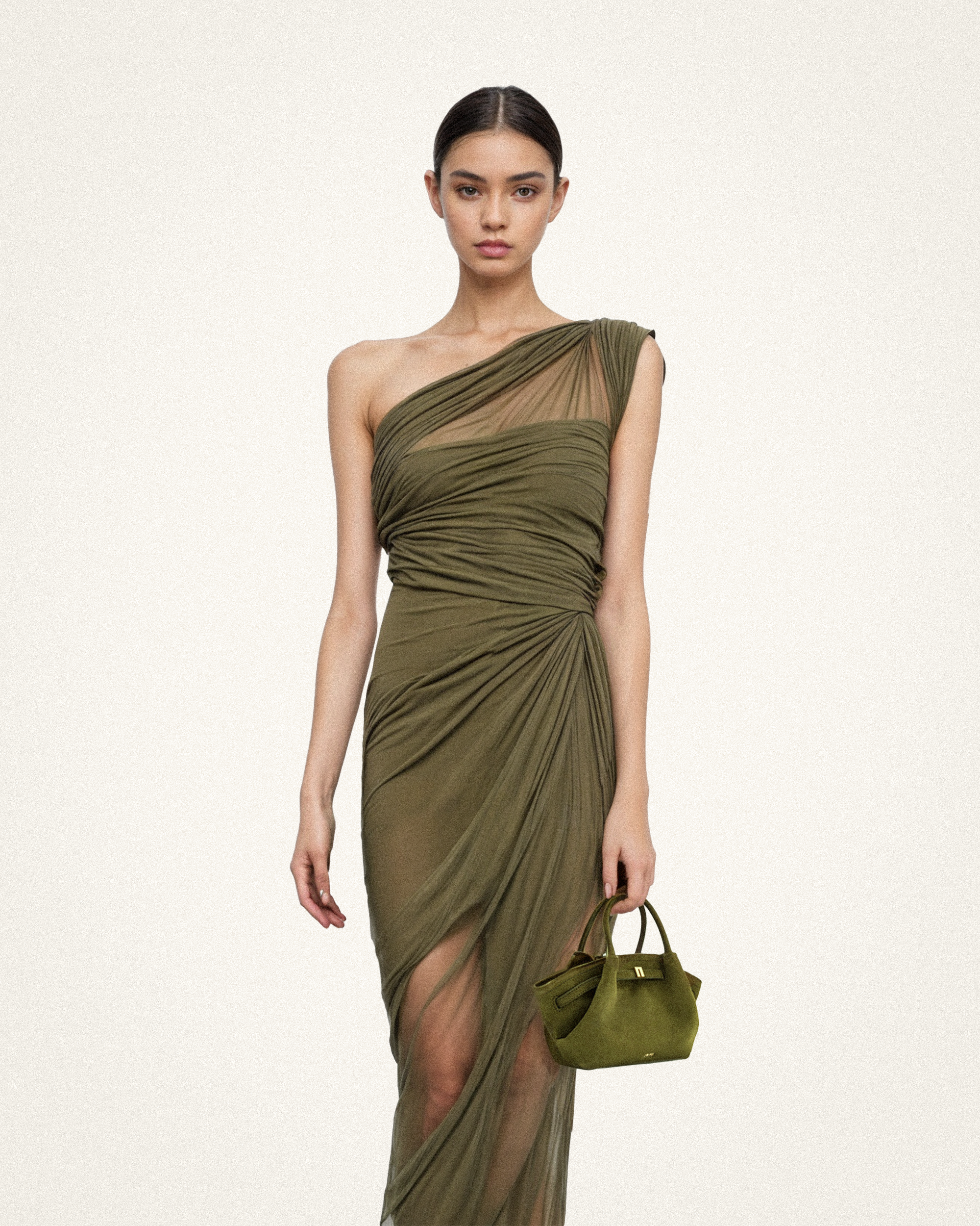 JW PEI Hana Mini Faux Suede Tote Bag - Dark Olive