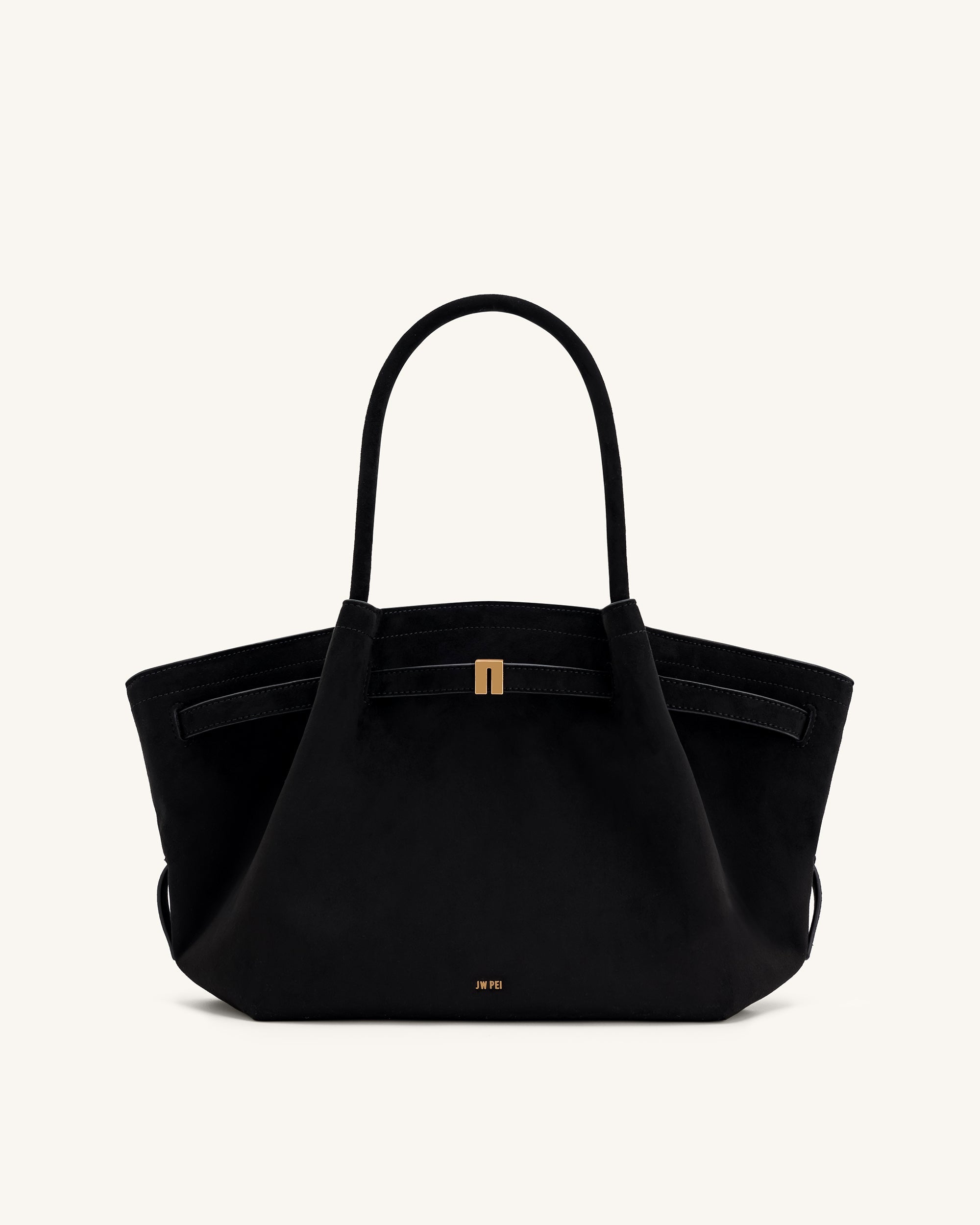 JW PEI Hana Medium Faux Suede Tote Bag - Black