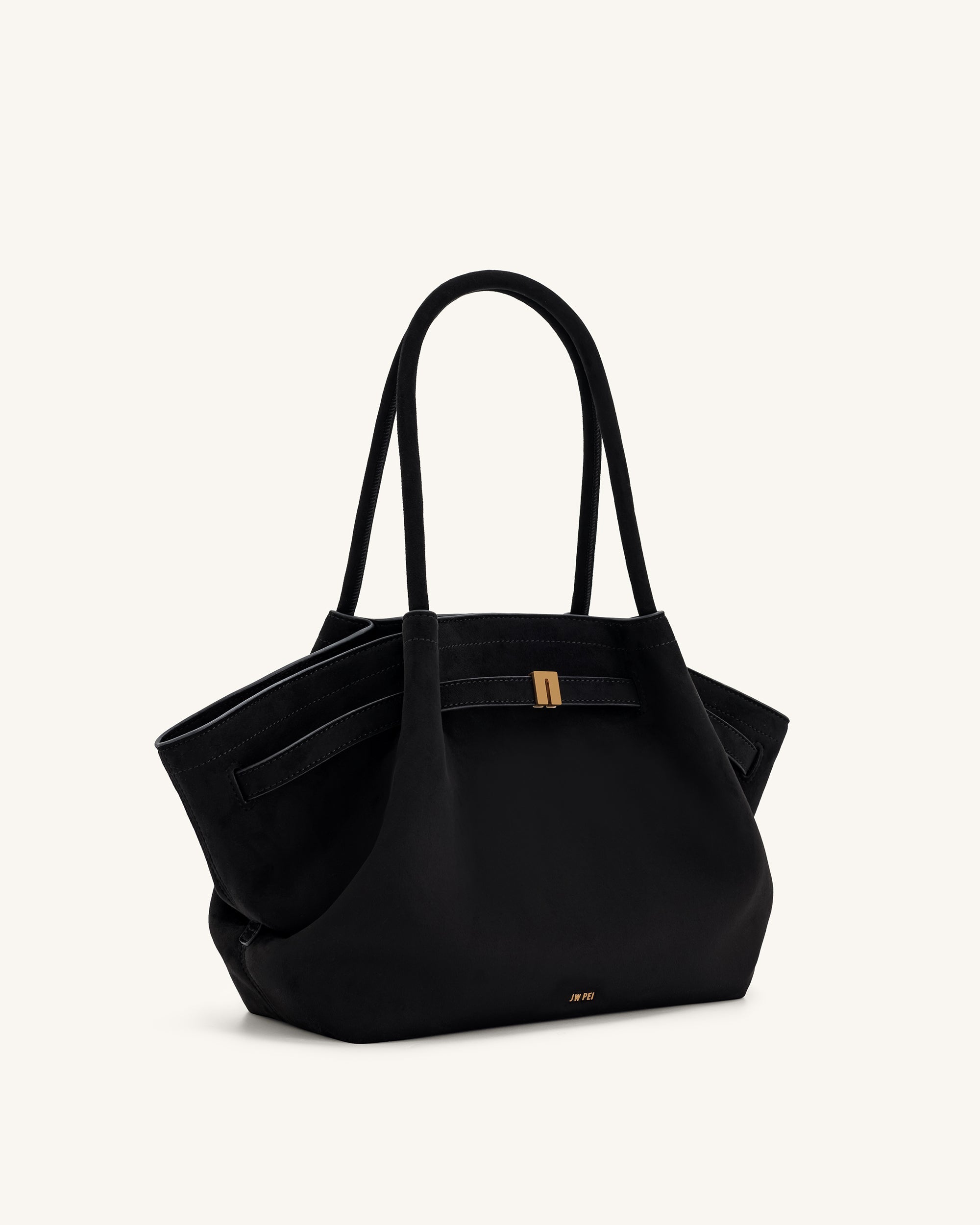 JW PEI Hana Medium Faux Suede Tote Bag - Black