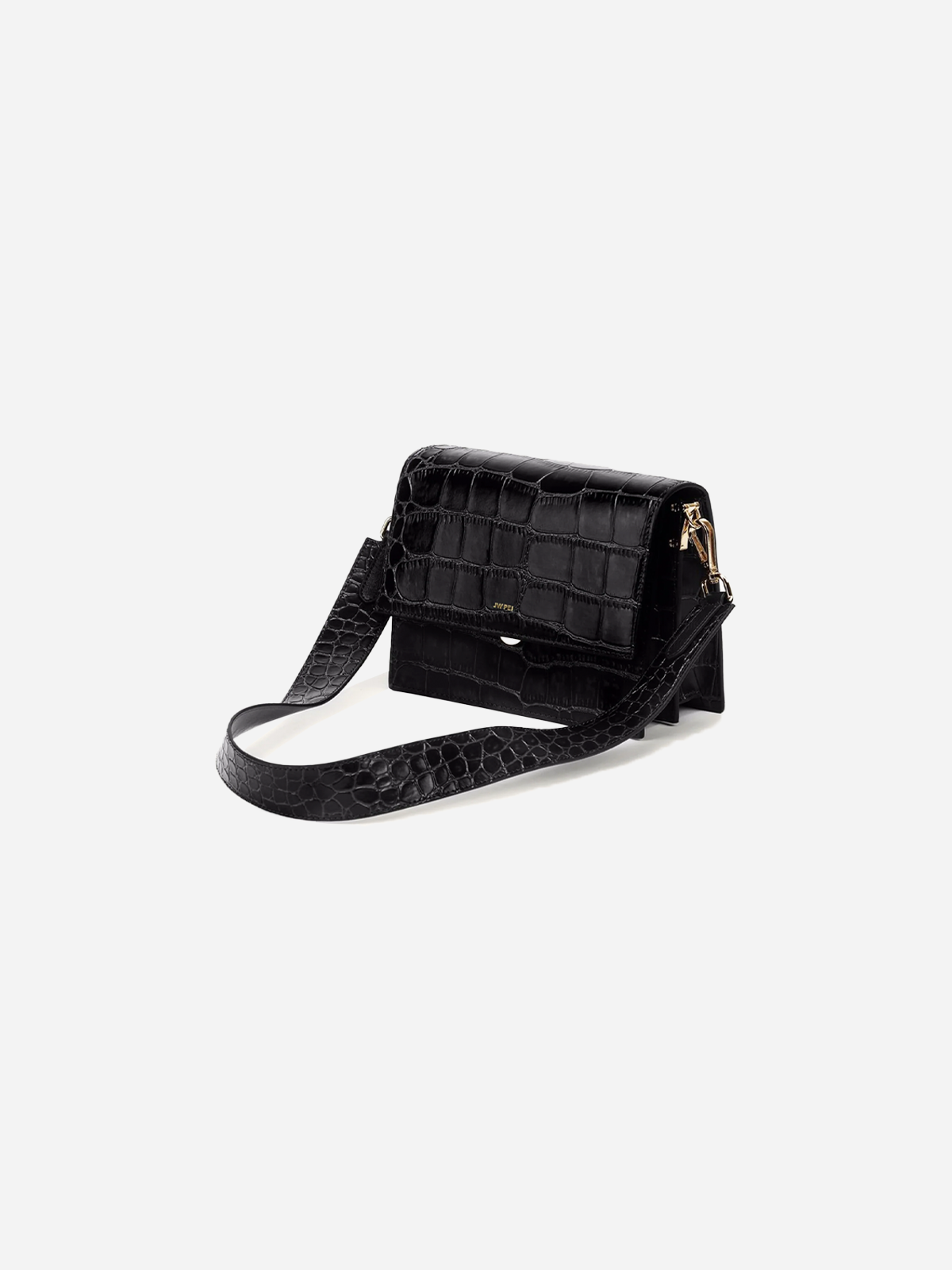 JW PEI Mini Flap Crossbody - Black Croc