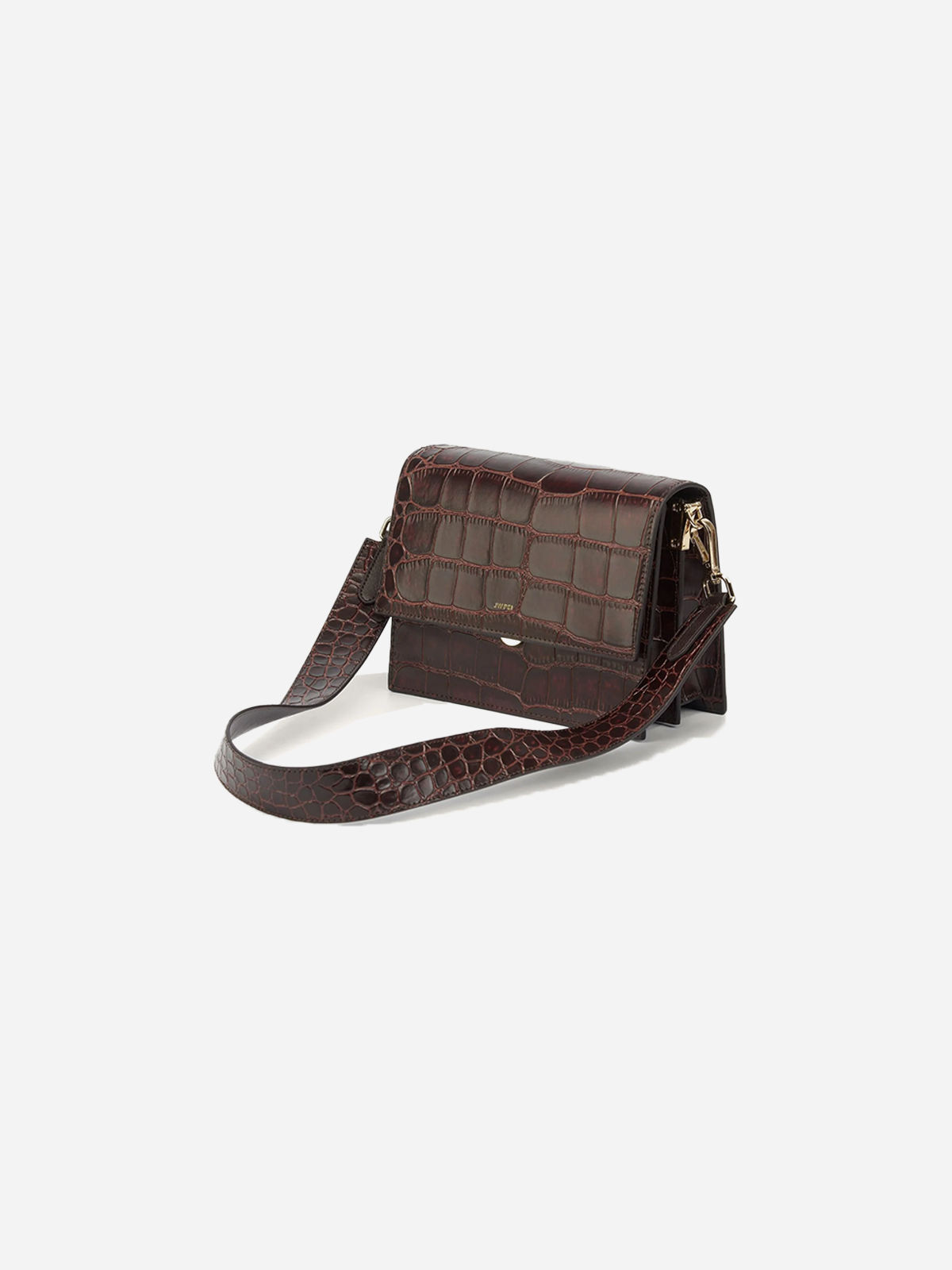 JW PEI Mini Flap Crossbody - Brown Croc