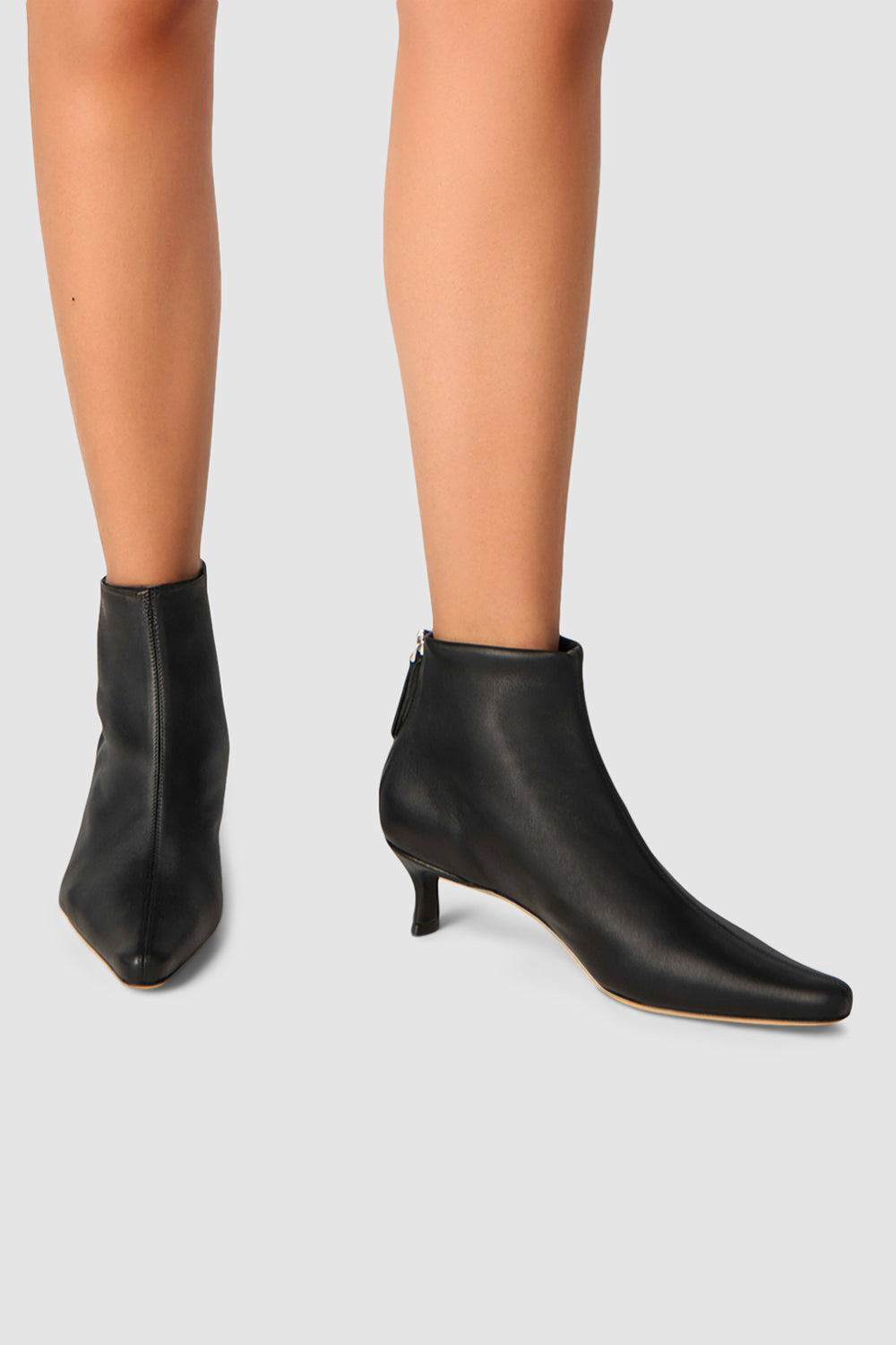 BY FAR Kitten Stevie 22 Black Stretch Nappa Leather Ankle Boot