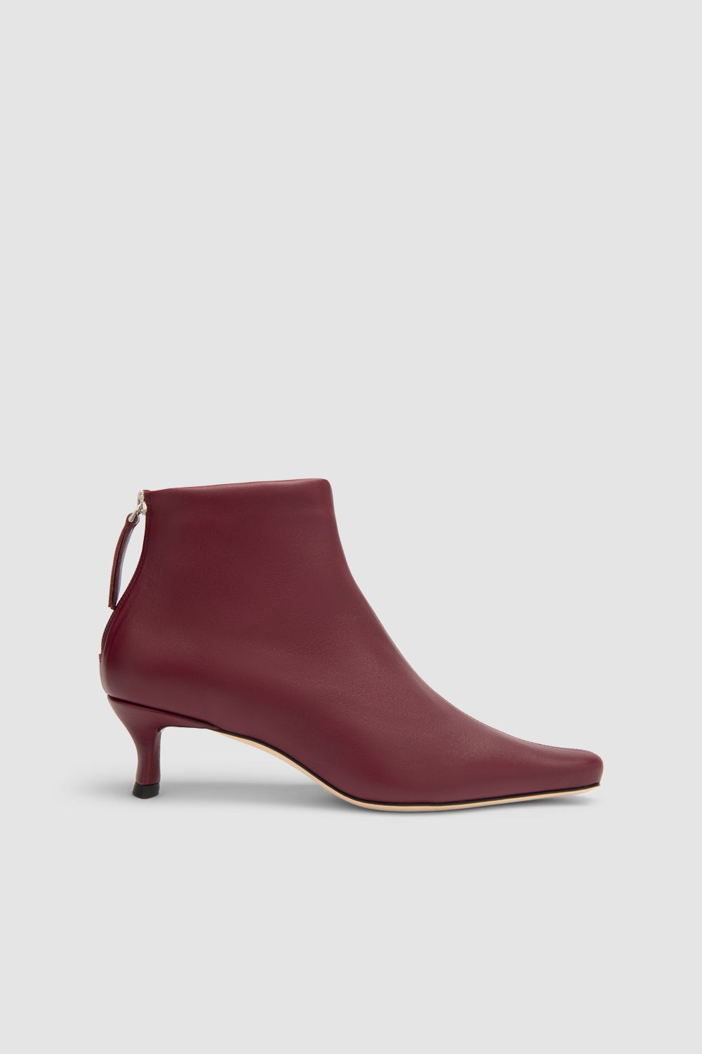 BY FAR Kitten Stevie 22 Sour Cherry Stretch Nappa Leather Ankle Boot