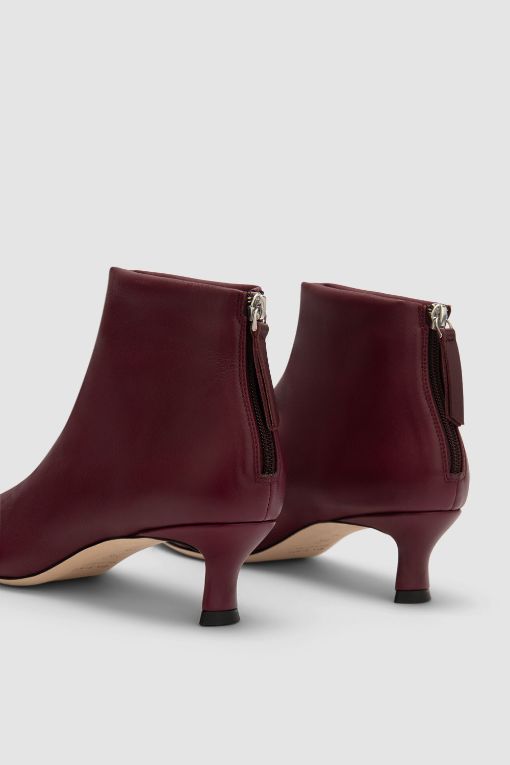 BY FAR Kitten Stevie 22 Sour Cherry Stretch Nappa Leather Ankle Boot