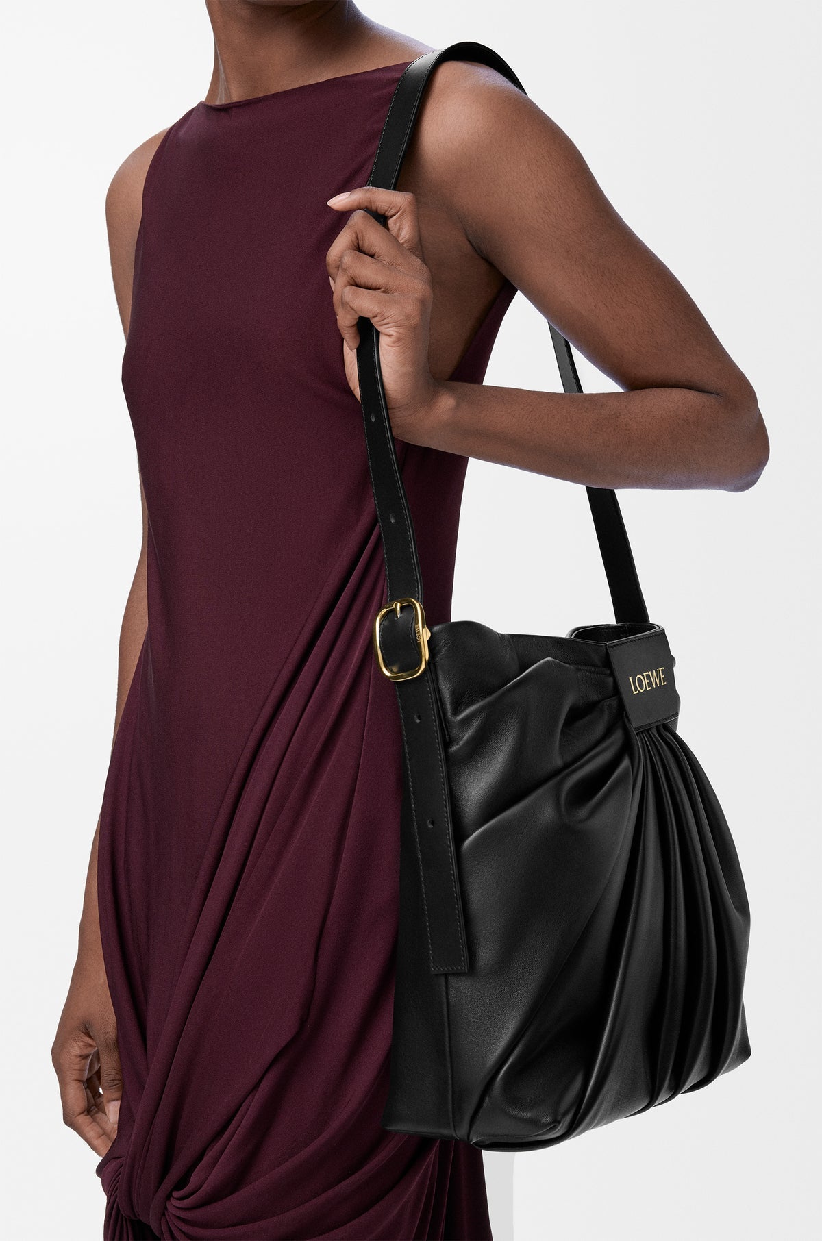 LOEWE Draped tote in mellow nappa lambskin