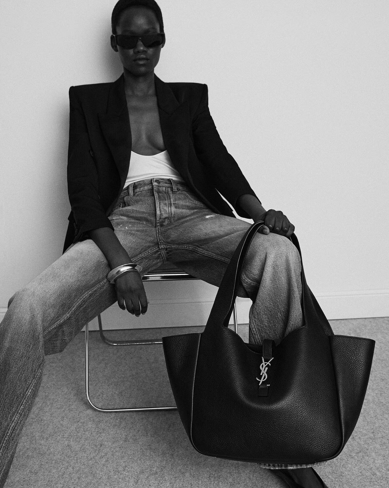 YSL LE 5 À 7 BEA IN GRAINED LEATHER
