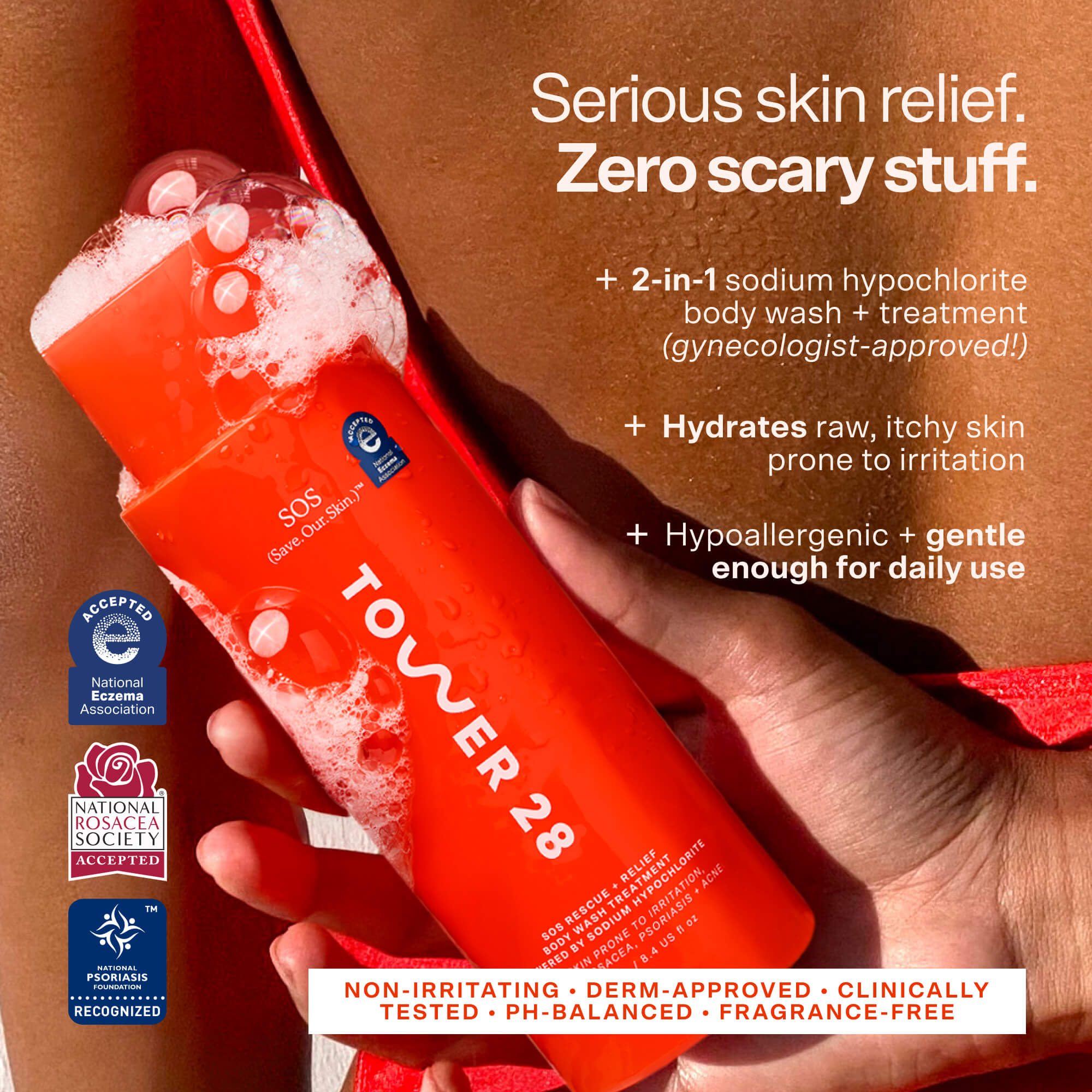 tower 28 sos rescue + relief body wash treatment