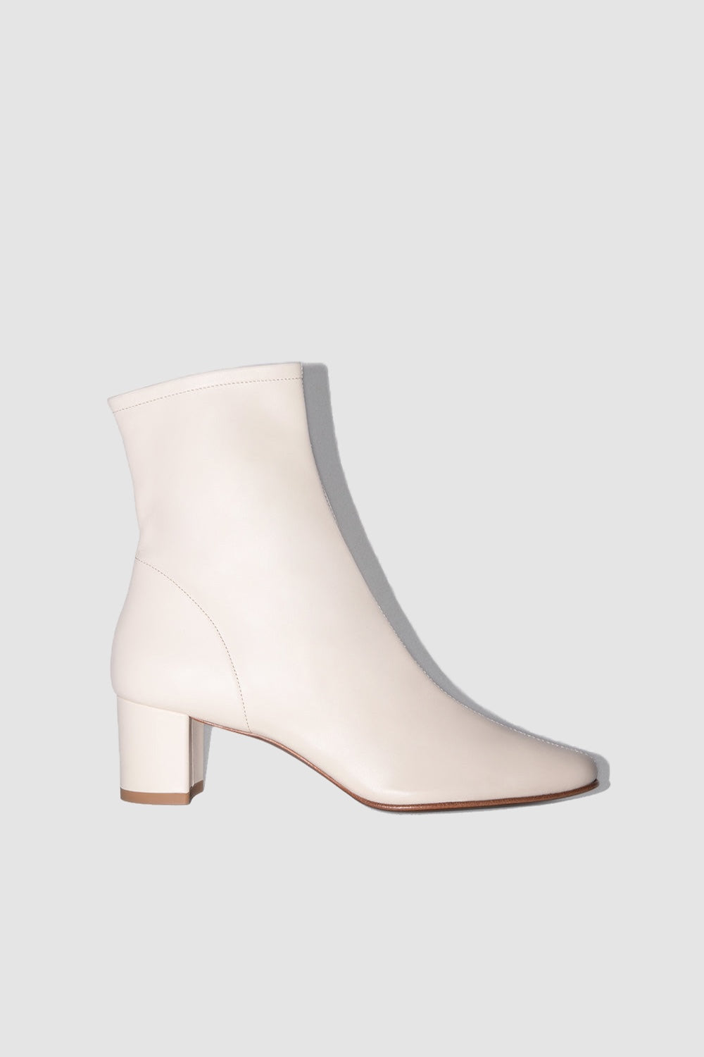 BY FAR Sofia White Leather Ankle Boot