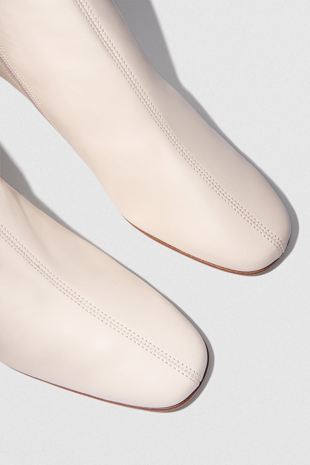 BY FAR Sofia White Leather Ankle Boot