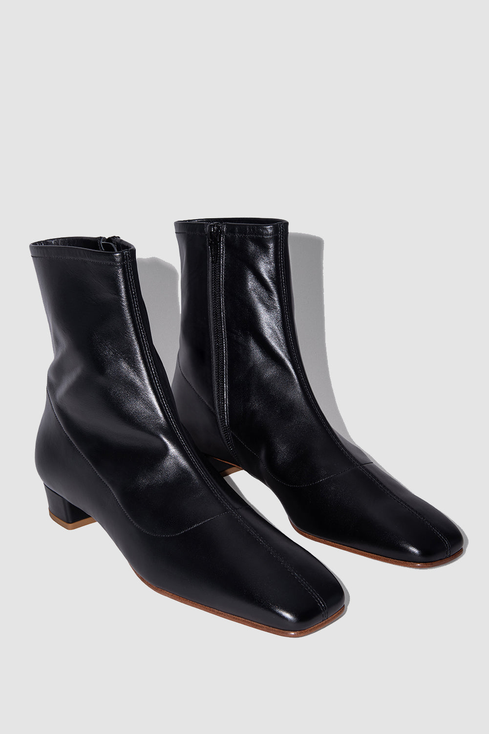 BY FAR Este Black Leather Ankle Boot