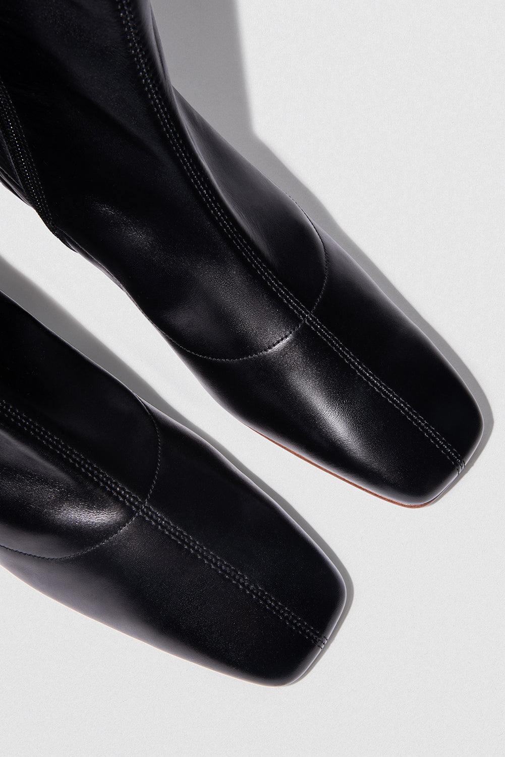 BY FAR Este Black Leather Ankle Boot