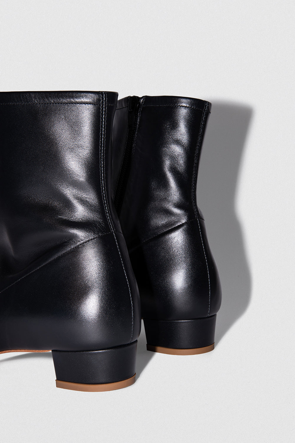 BY FAR Este Black Leather Ankle Boot