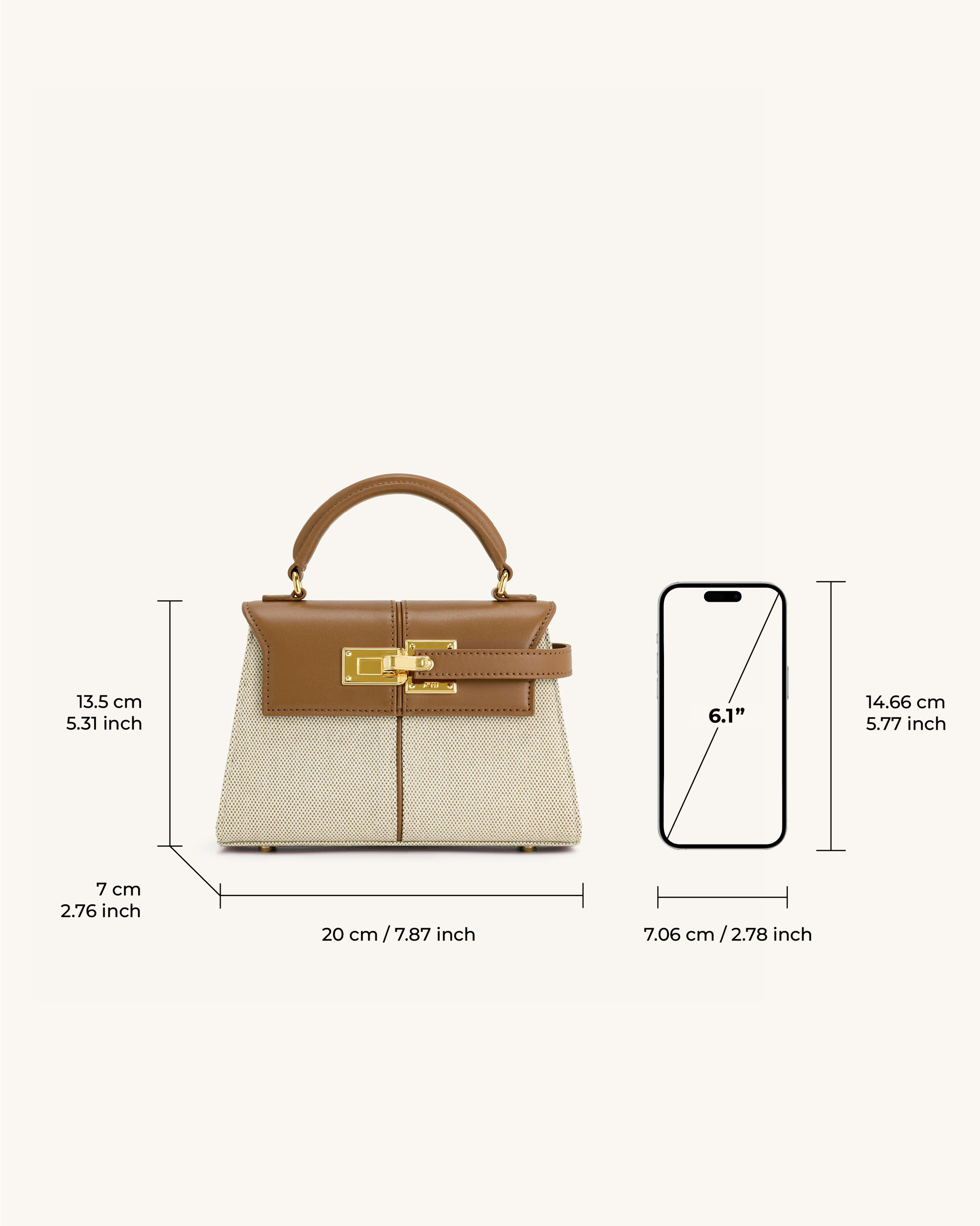 JW PEI Elise Top Handle Bag - Brown Canvas