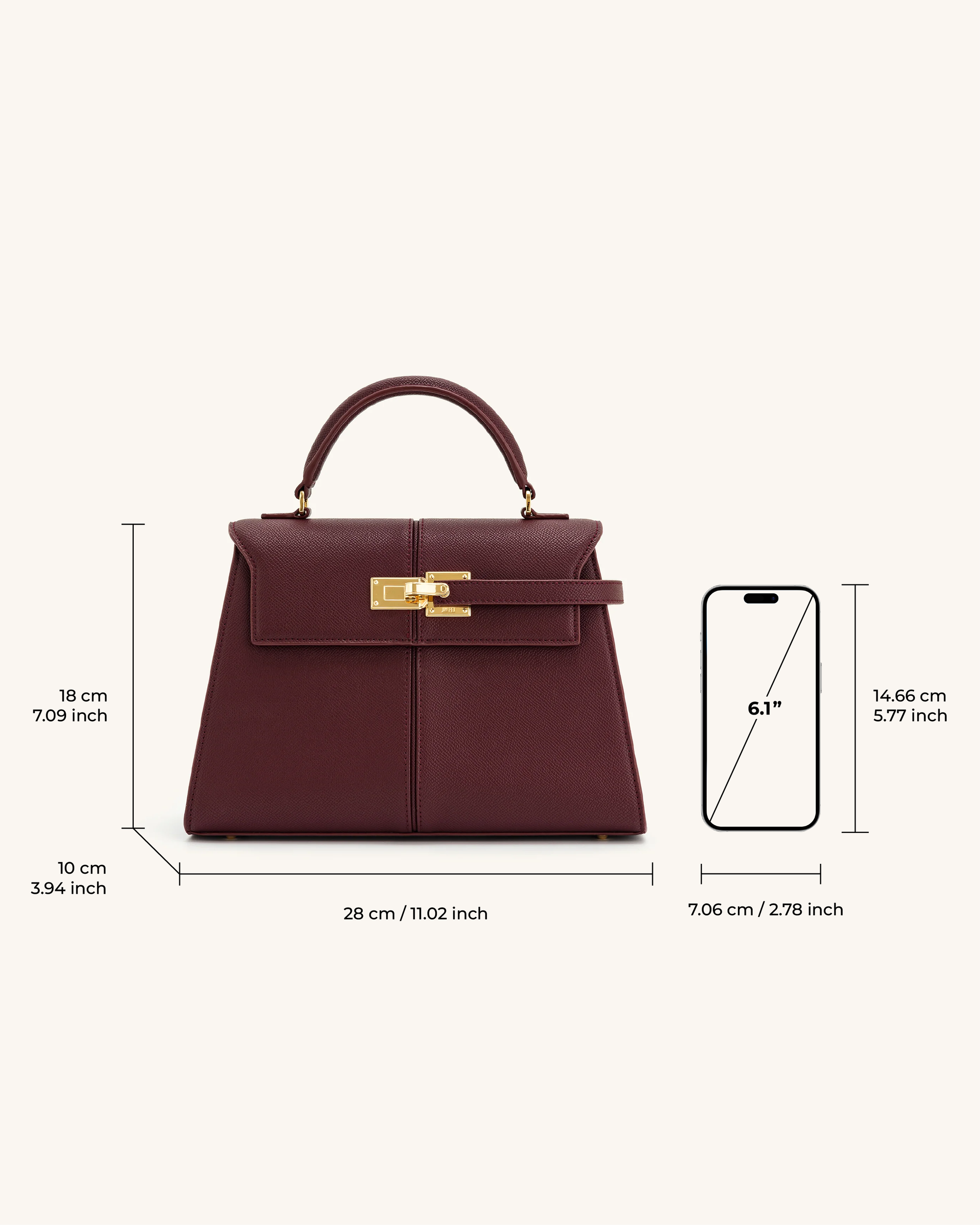 JW PEI Elise Large Top Handle Bag - Claret