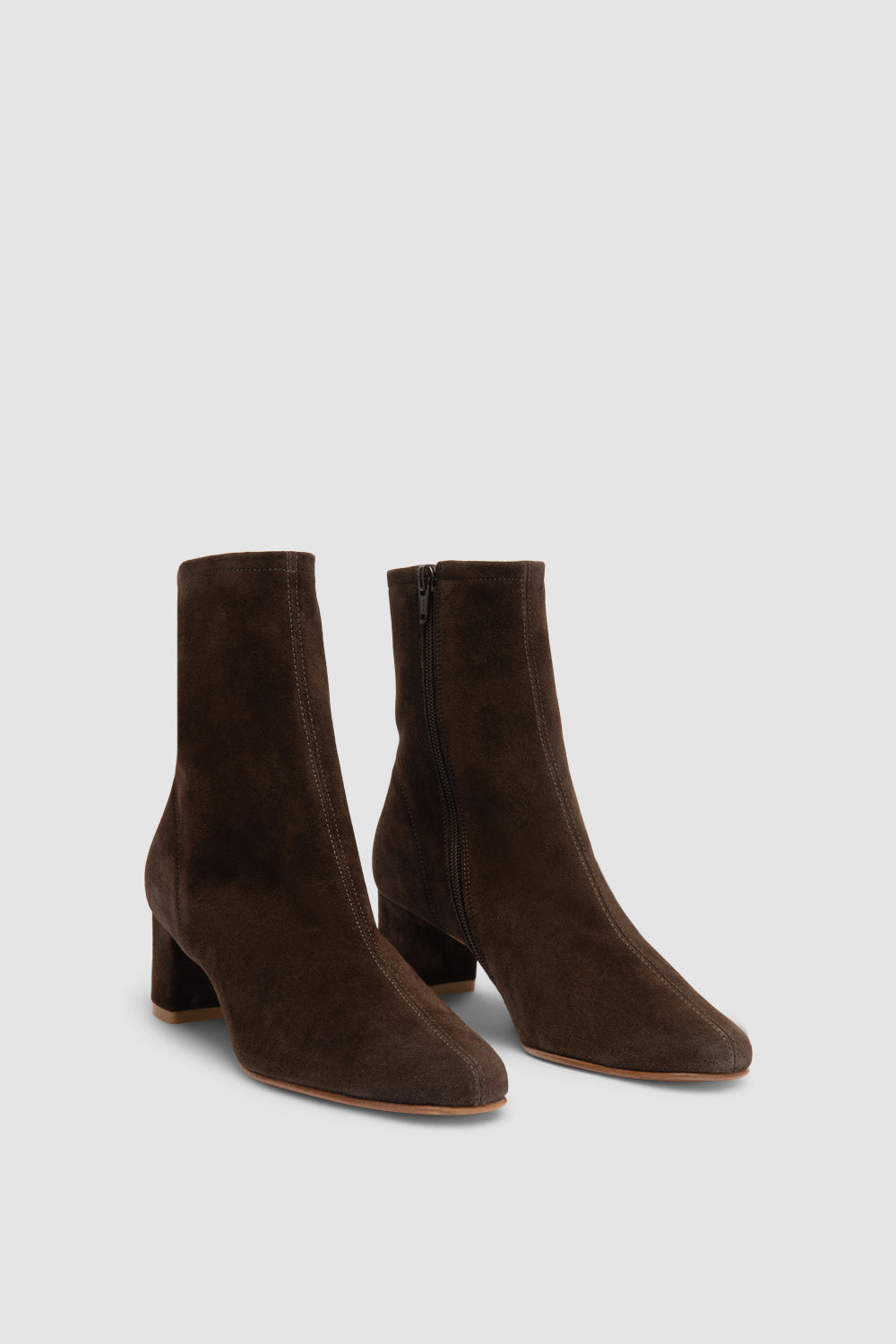 BY FAR Sofia Ristretto Suede Leather Ankle Boot
