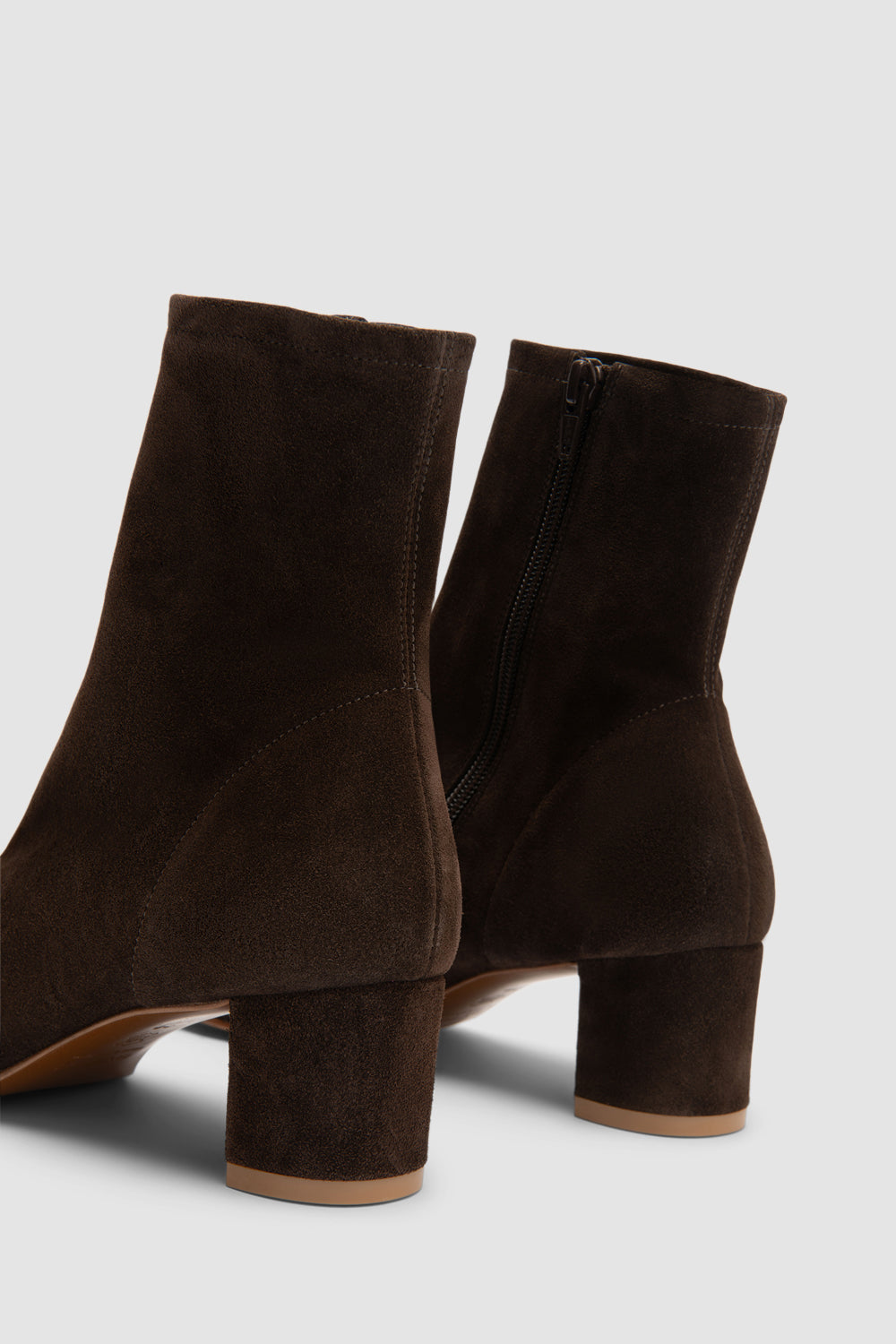 BY FAR Sofia Ristretto Suede Leather Ankle Boot