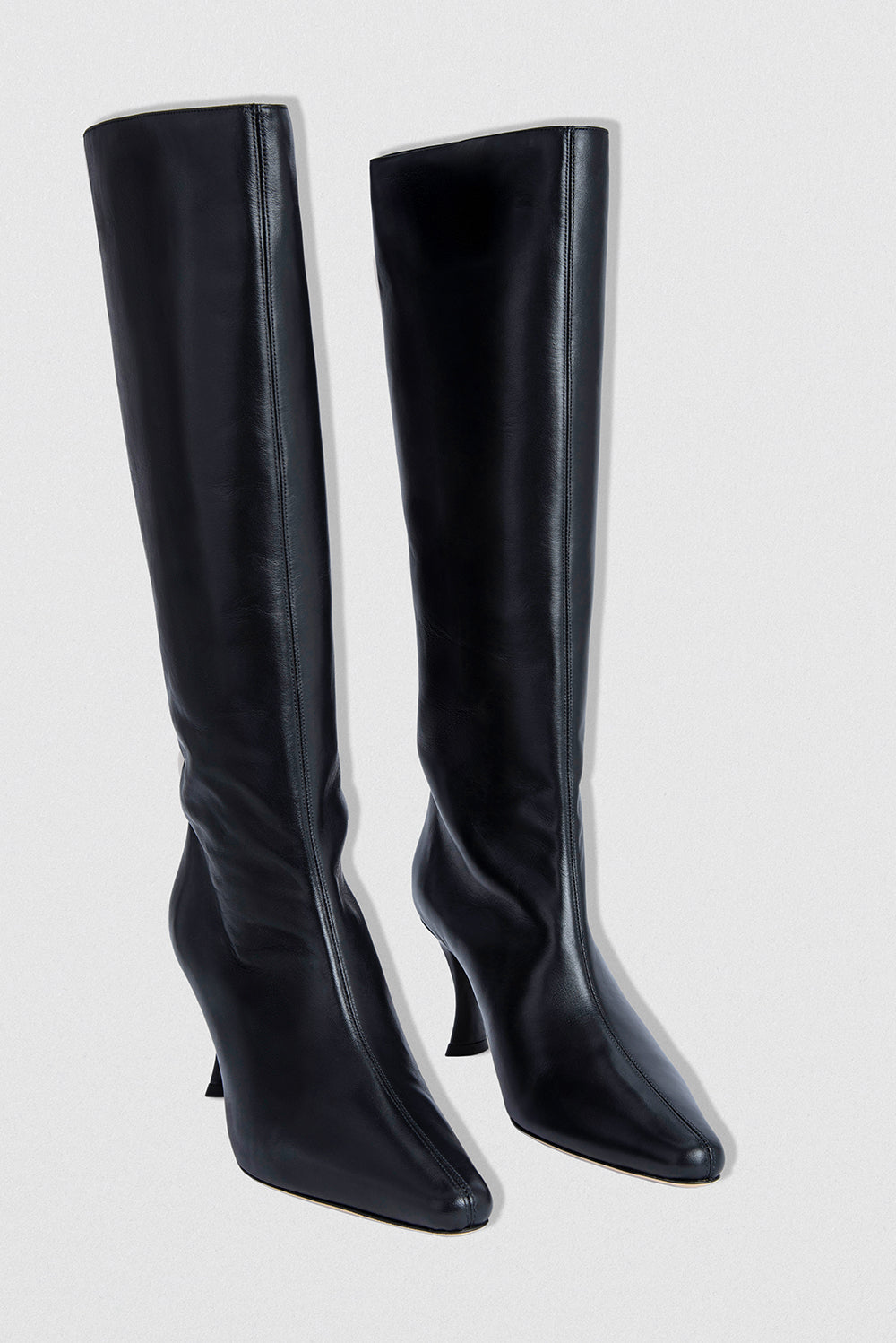 BY FAR Stevie 42 Black Smooth Calf Leather Knee-High Boot