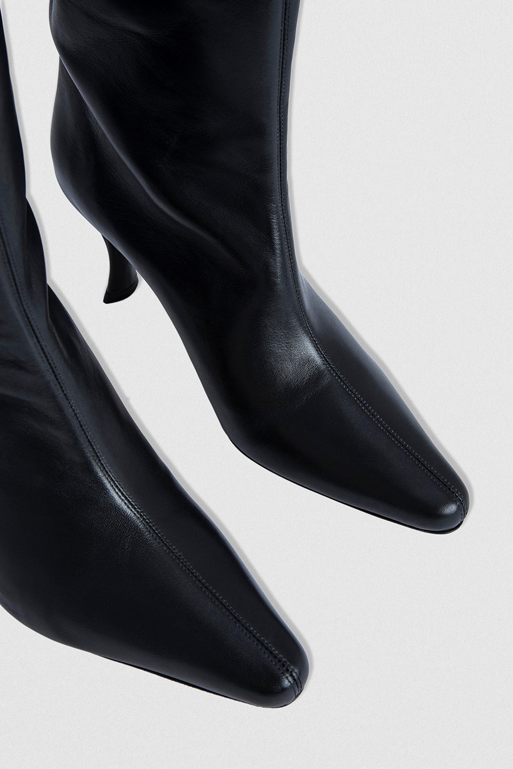 BY FAR Stevie 42 Black Smooth Calf Leather Knee-High Boot