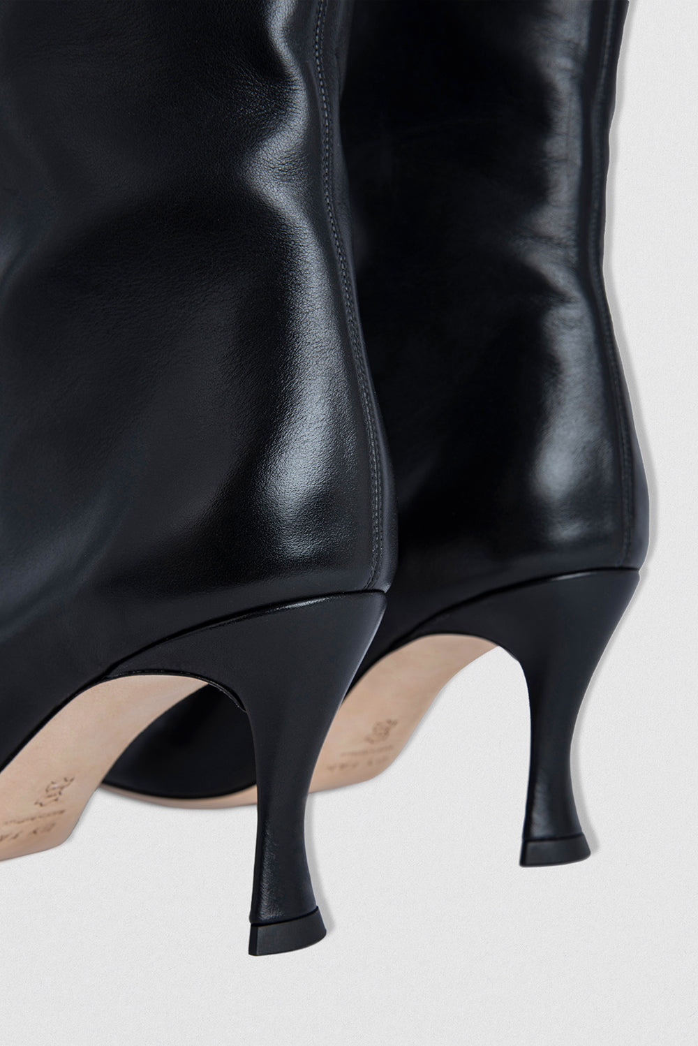 BY FAR Stevie 42 Black Smooth Calf Leather Knee-High Boot