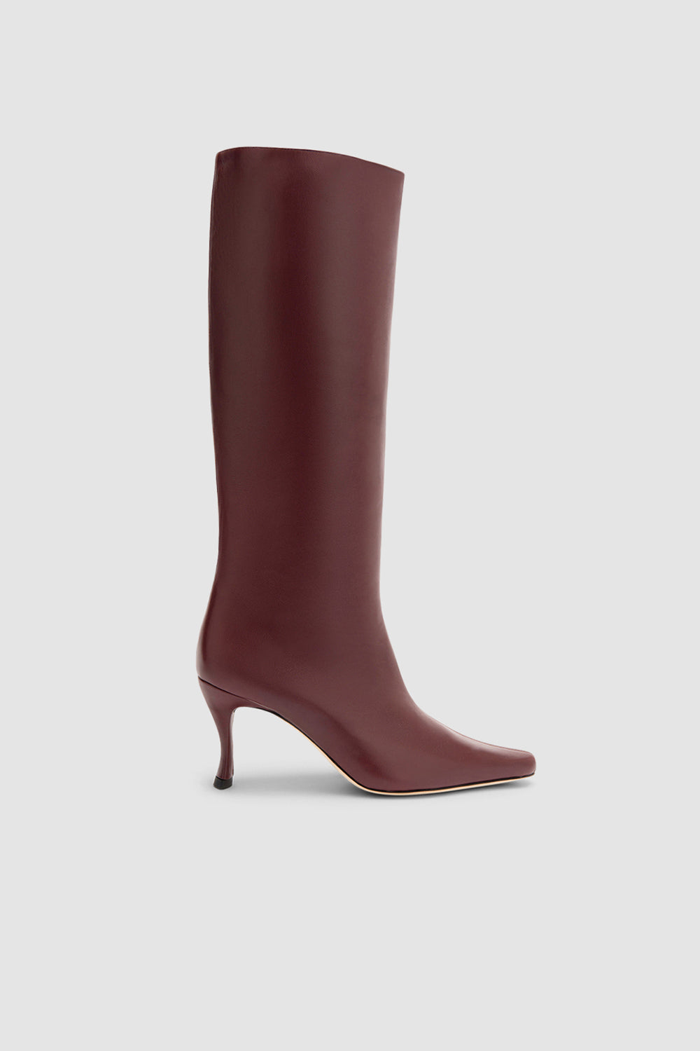 BY FAR Stevie 42 Sour Cherry Lamb Nappa Leather Knee-High Boot