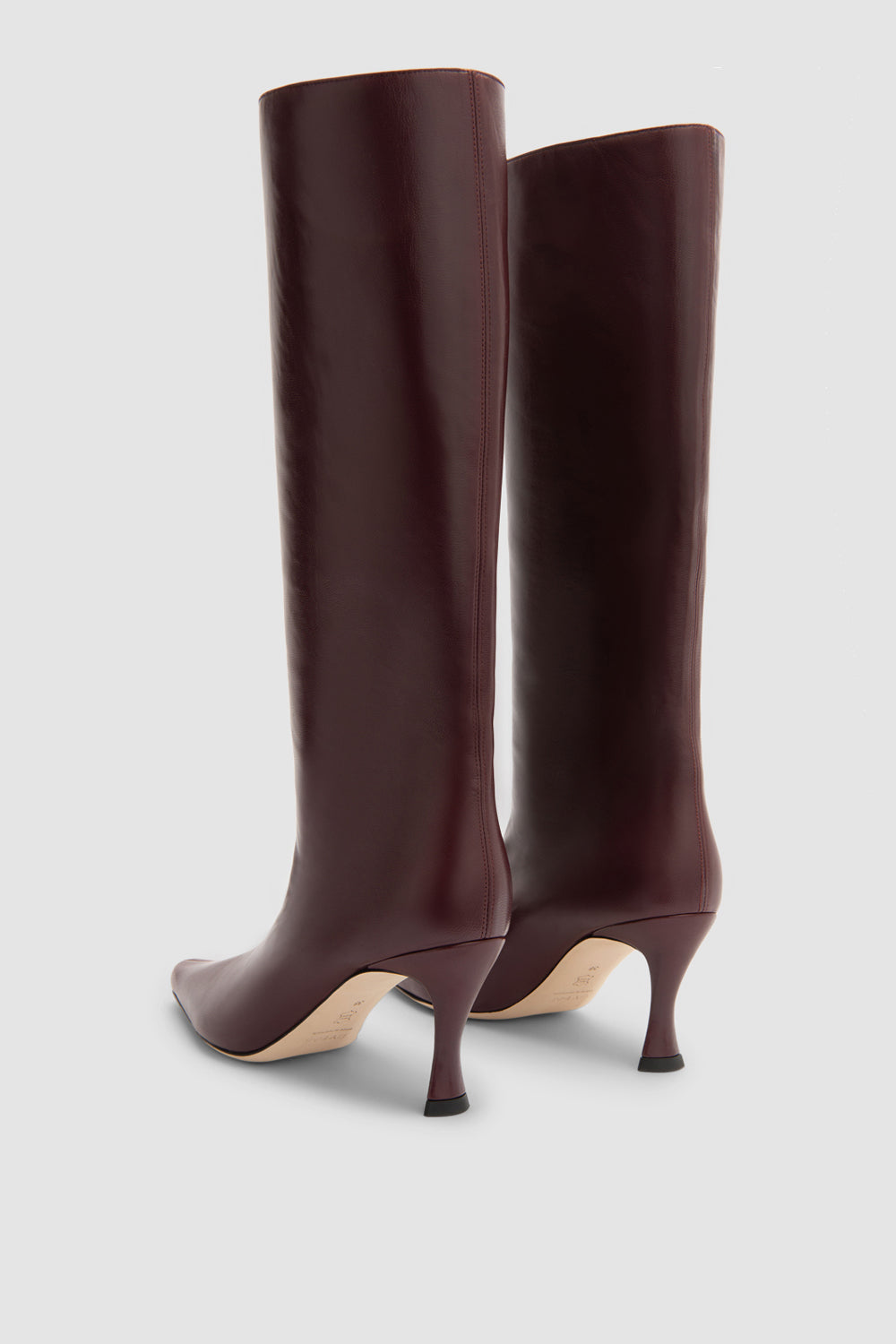 BY FAR Stevie 42 Sour Cherry Lamb Nappa Leather Knee-High Boot