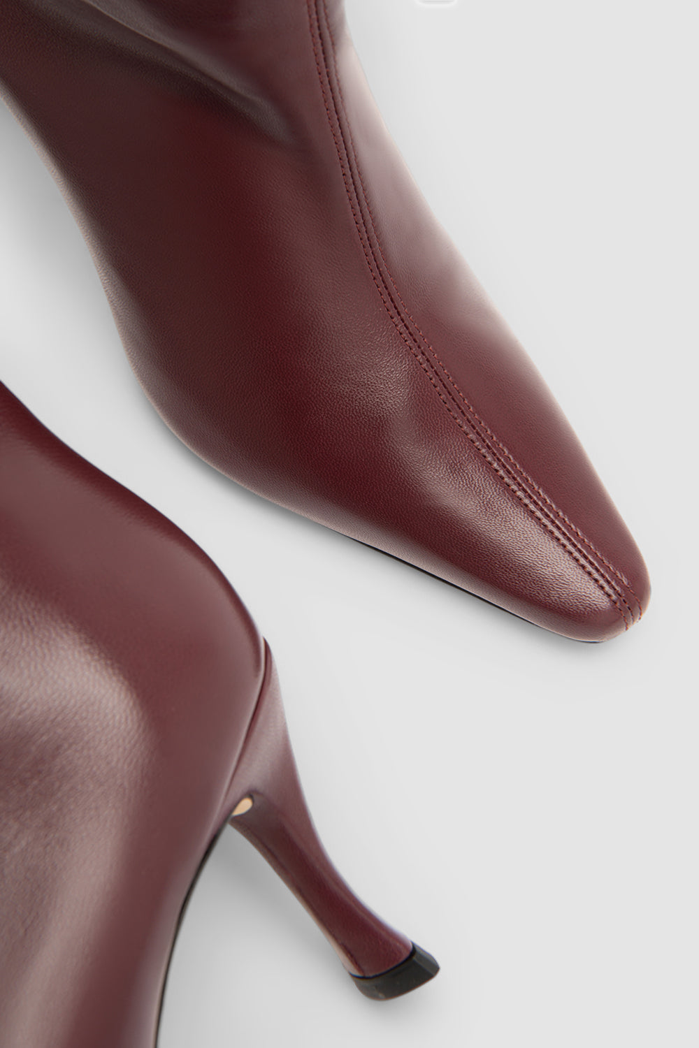 BY FAR Stevie 42 Sour Cherry Lamb Nappa Leather Knee-High Boot