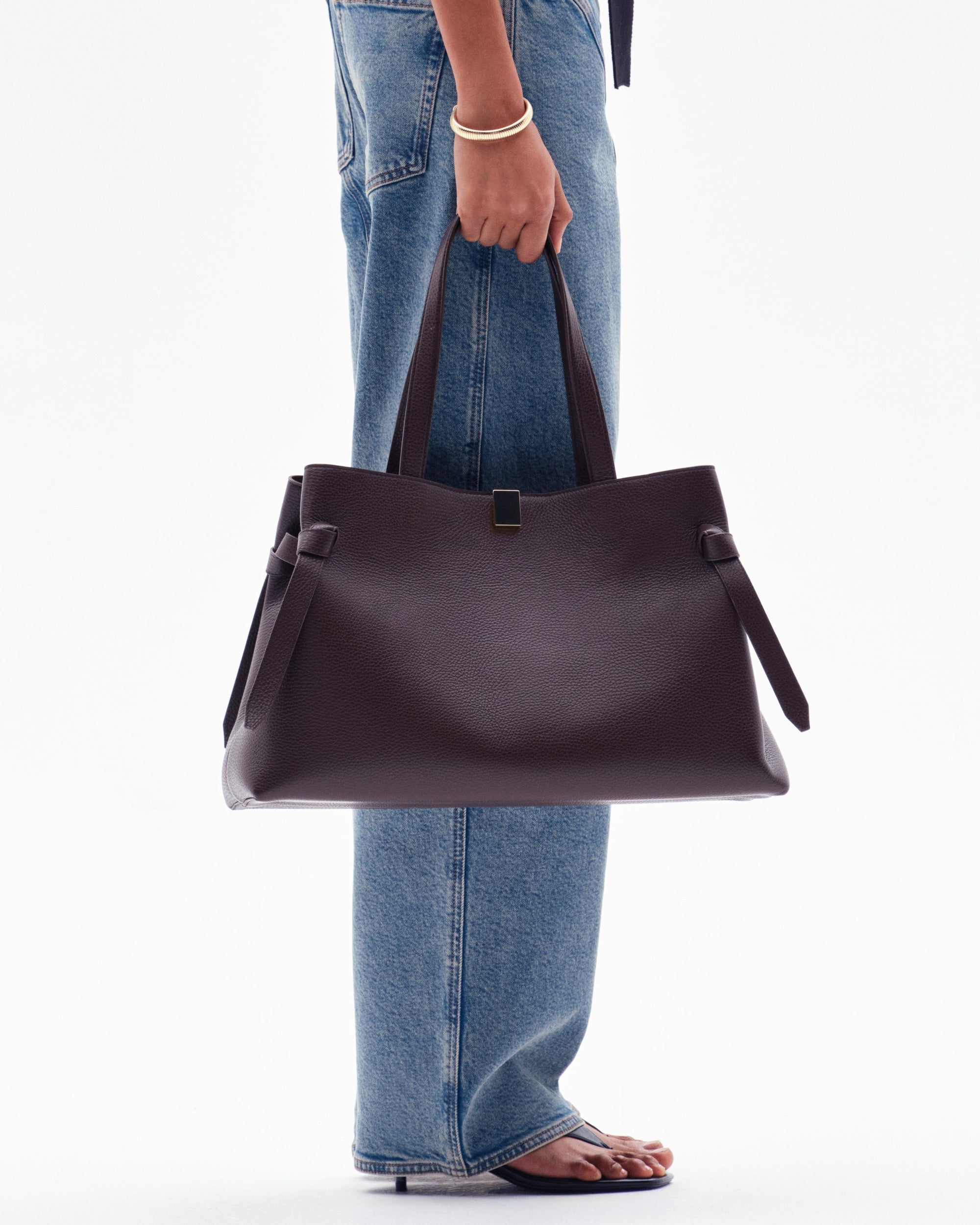 YUZEFI GYOZA TOTE - ESPRESSO PEBBLE GRAINED LEATHER