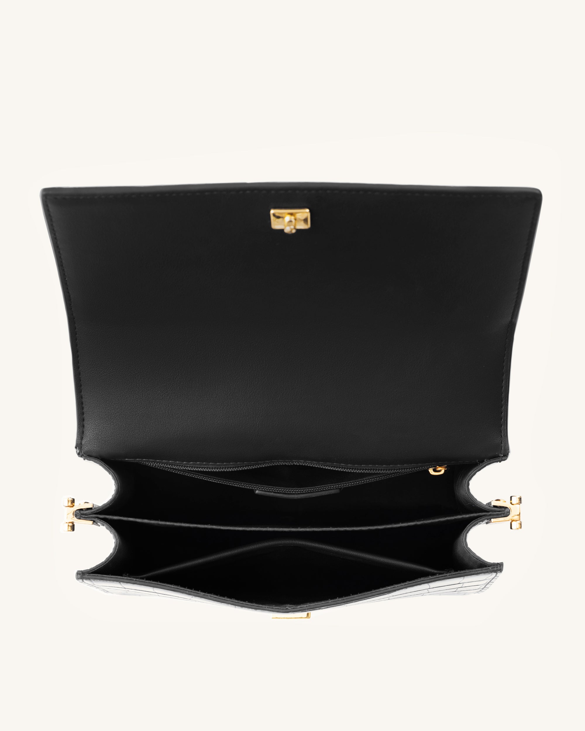 JW PEI Mini Flap Crossbody - Black Croc