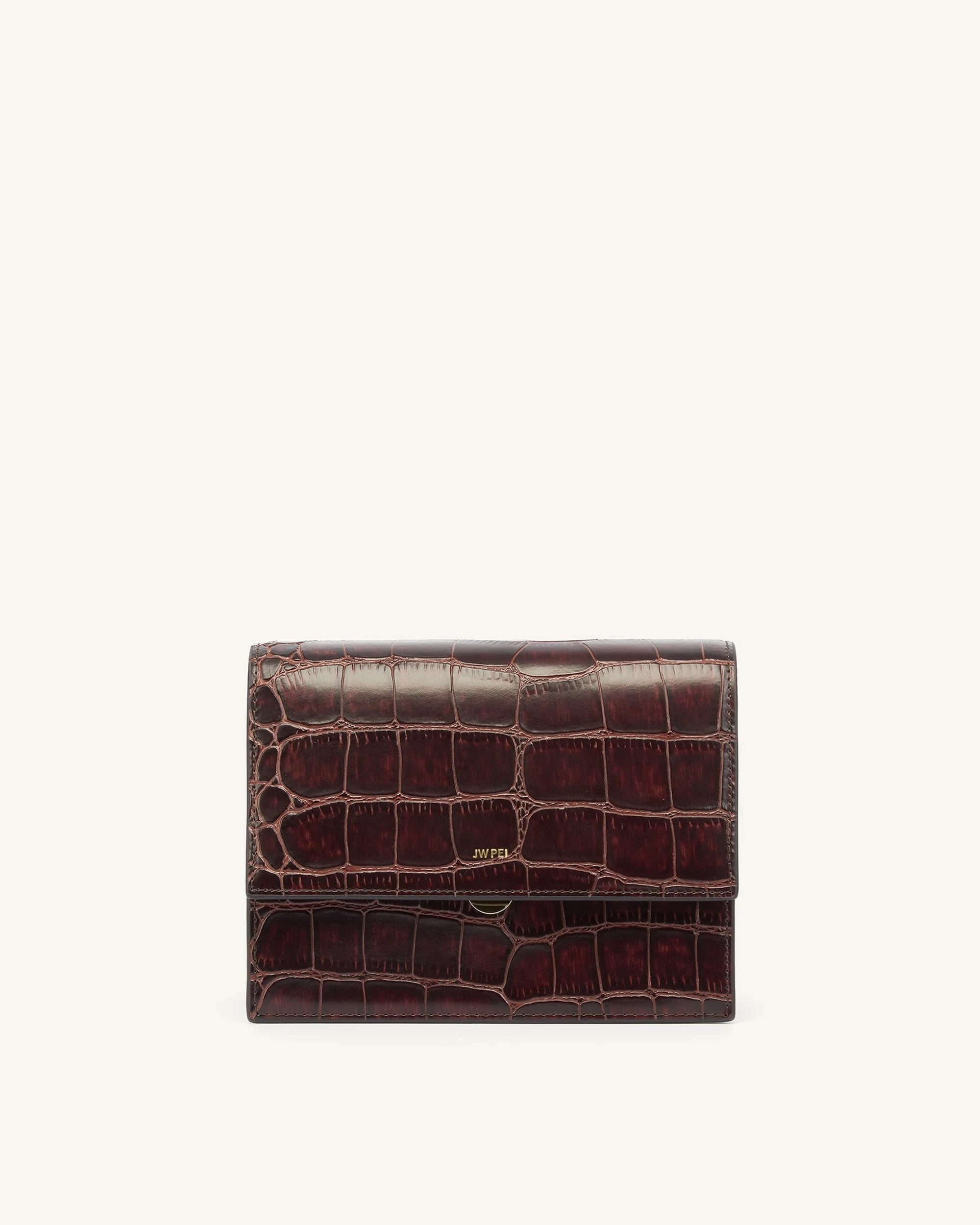 JW PEI Mini Flap Crossbody - Brown Croc