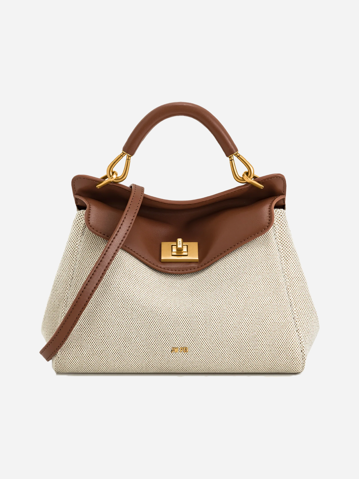 JW PEI Lucia Classic Top Handbag - Brown Canvas